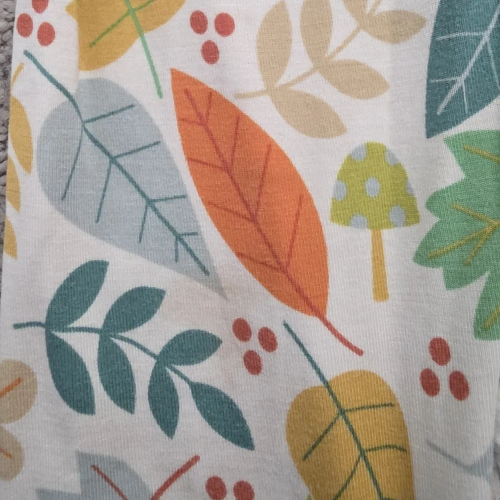 Little Sleepies - Warm Taupe Fall Leaves Bamboo Viscose Zippy
